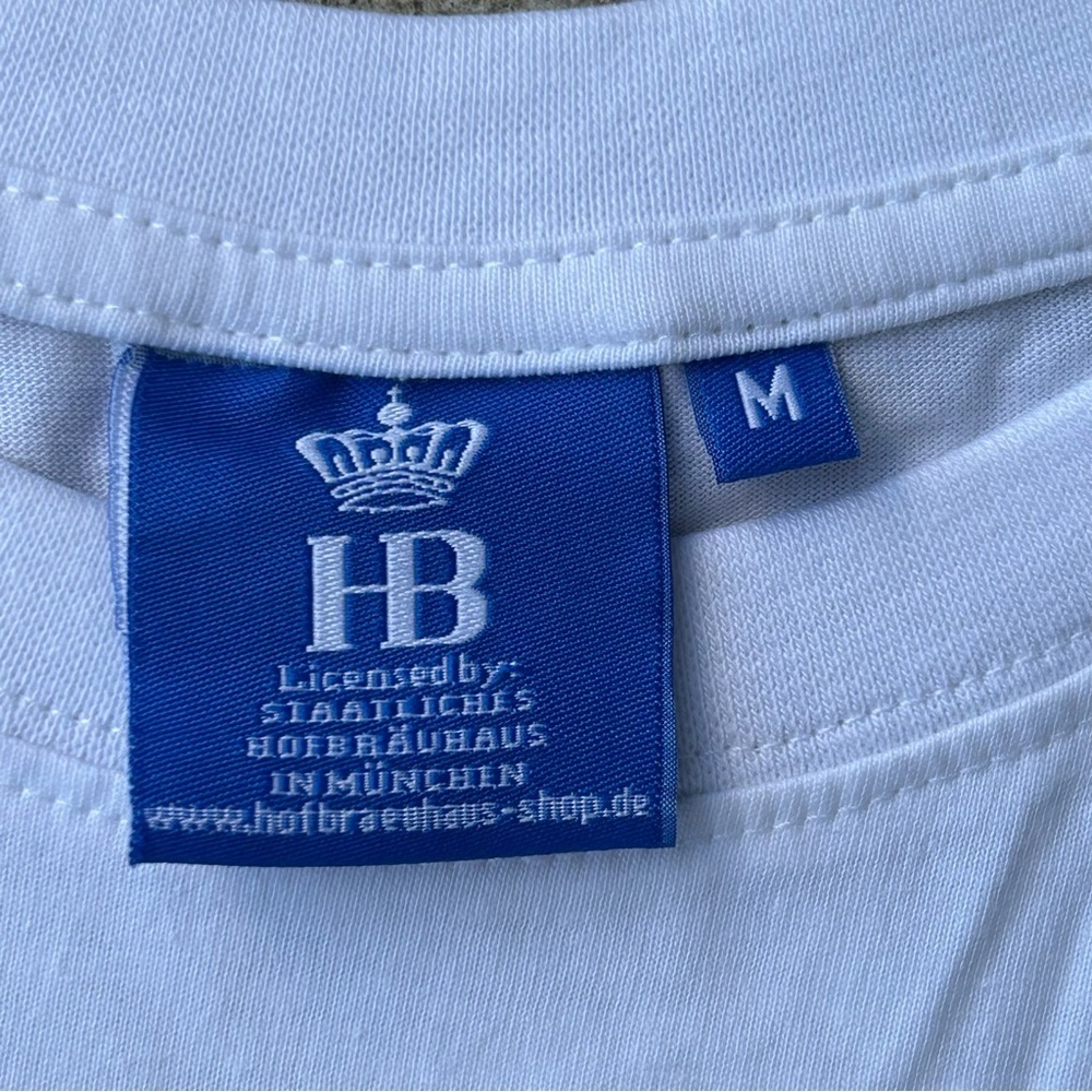 Hofbräuhaus München T-Shirt Medium White HB Crown Logo Germany Beer Hall Lions - Picture 3 of 7
